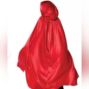 Spirit Halloween Adult Red Satin Hooded Cape - One Size Fits Most